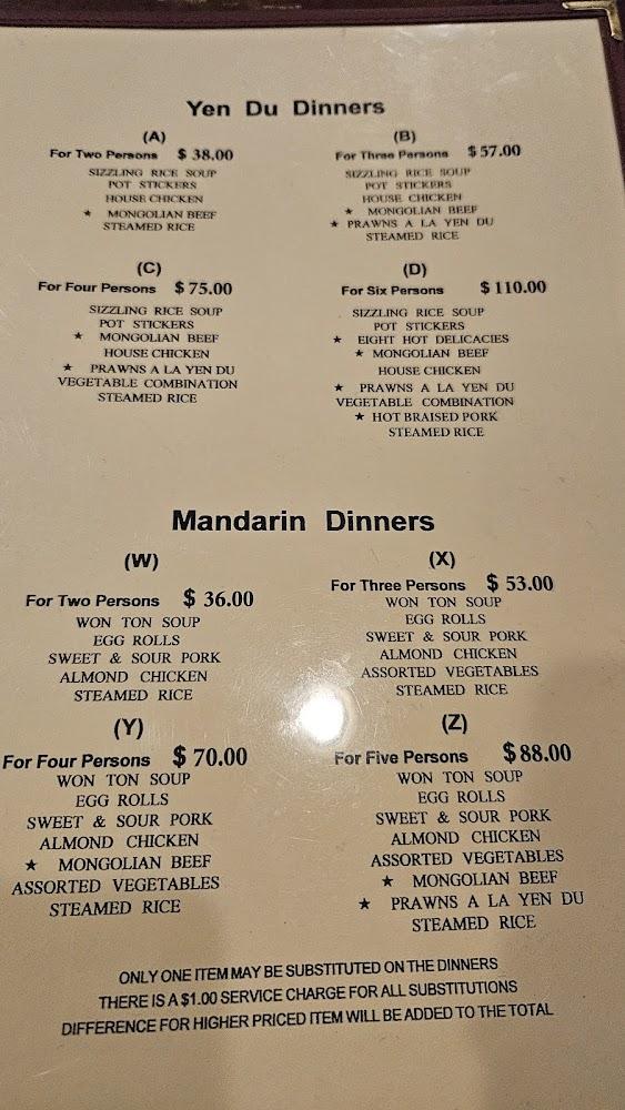 Yen Du Restaurant Menu image 1